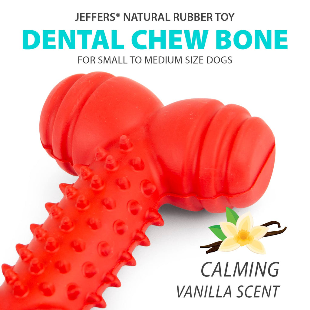 Jeffers Red Dental Bone Dog toy