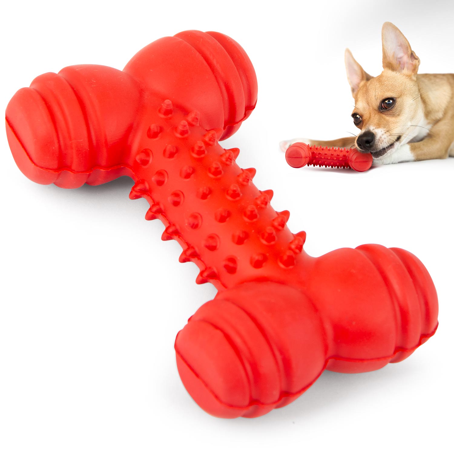 Jeffers Red Dental Bone Dog toy