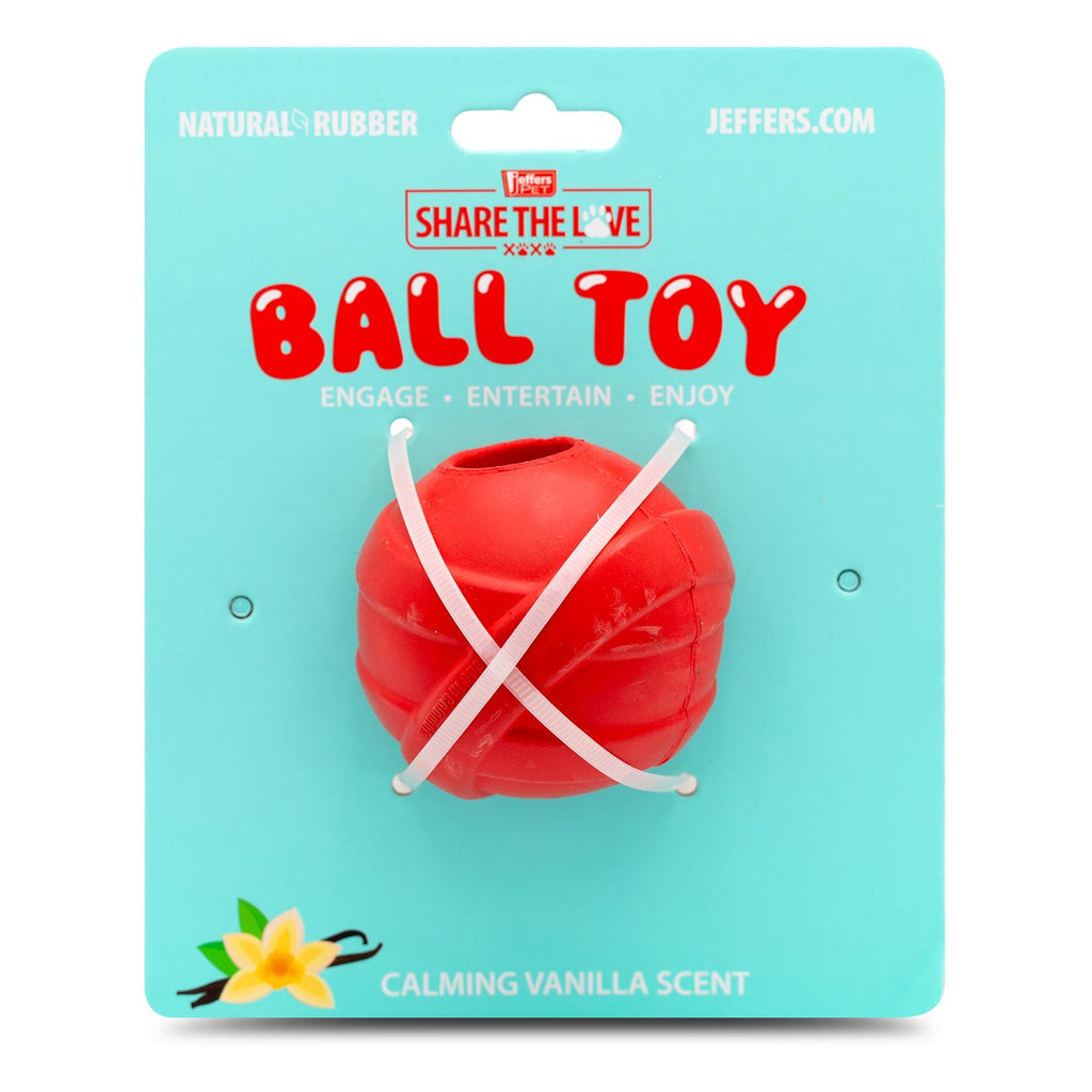 Jeffers Red Ball Treat Dispensing Dog Chew Toy