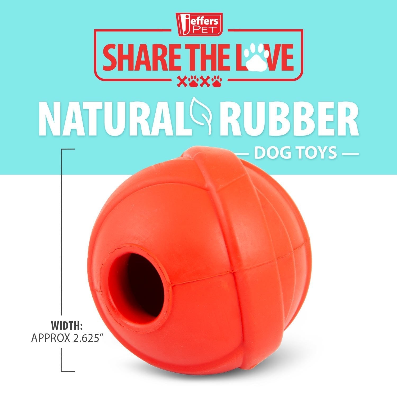 Jeffers Red Ball Treat Dispensing Dog Chew Toy