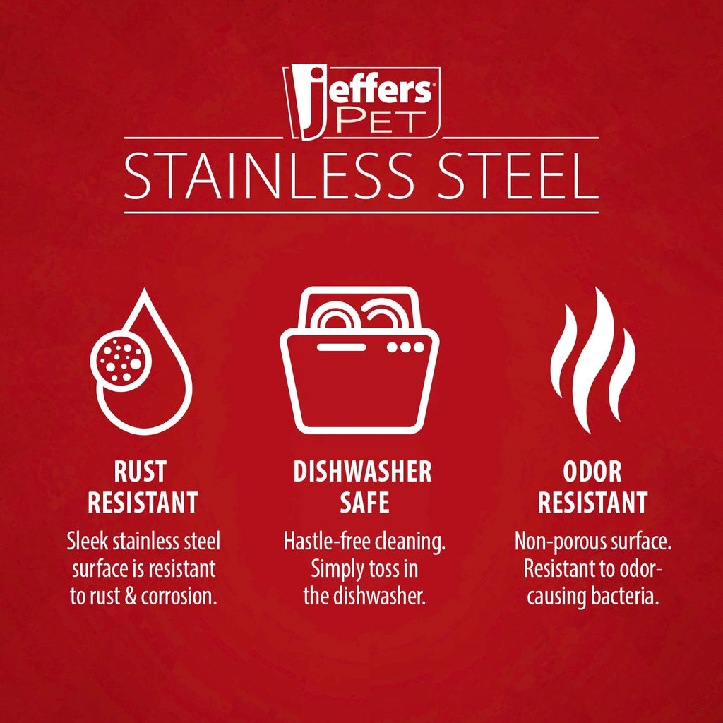 Jeffers Pet No-Tip Anti-Skid Stainless Steel Bowl