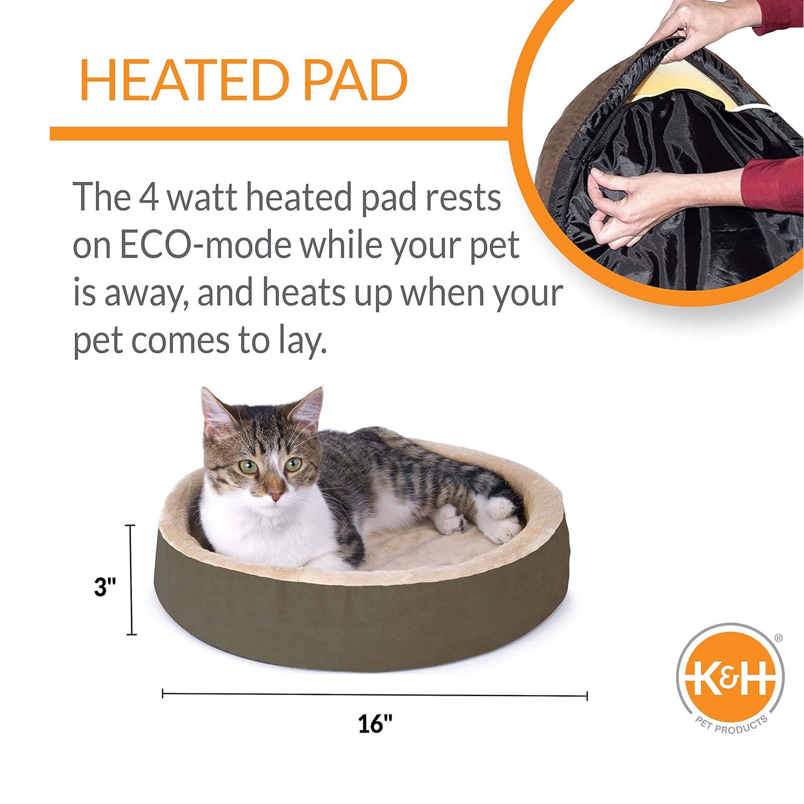 K&H Thermo-Kitty Cuddle Up Cat Bed