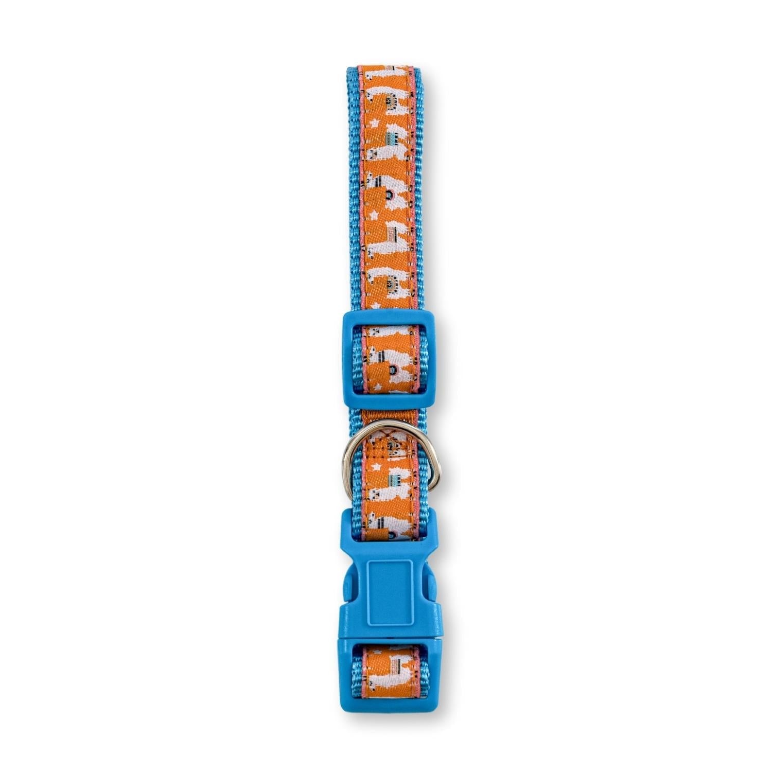 Embroidered Llama Dog Collar | Adjustable Nylon Collar, Medium & Large