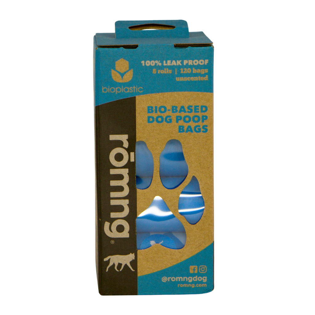 bio-based dog waste bags + bamboo dispenser