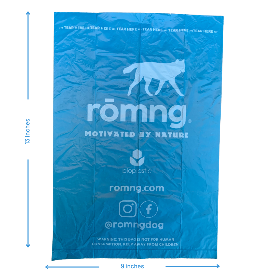 bio-based dog waste bags + bamboo dispenser