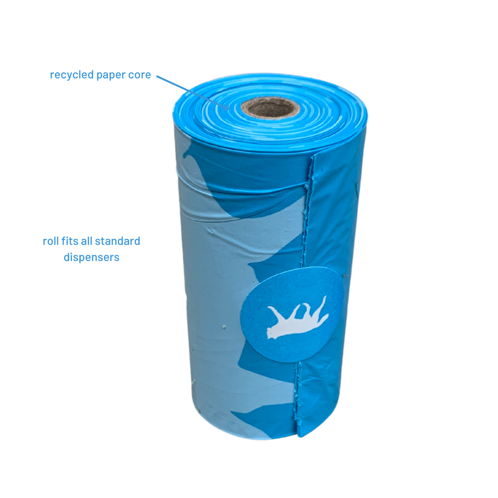 bio-based dog waste bags + bamboo dispenser