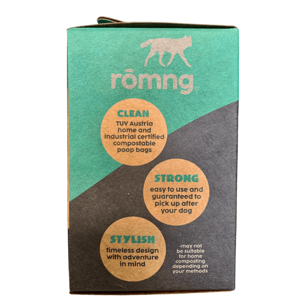 compostable plant-based dog waste bags + bamboo dispenser